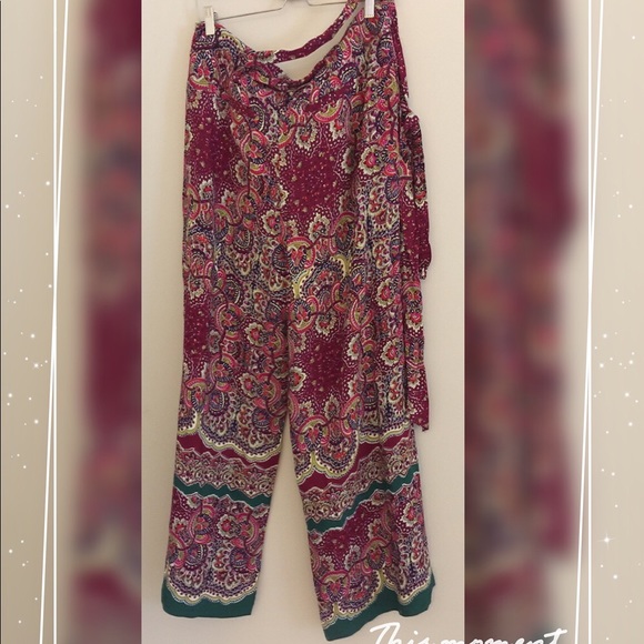 Anthropologie Ett:Twa Printed Wide-Leg Trousers Size 4 - Picture 4 of 4